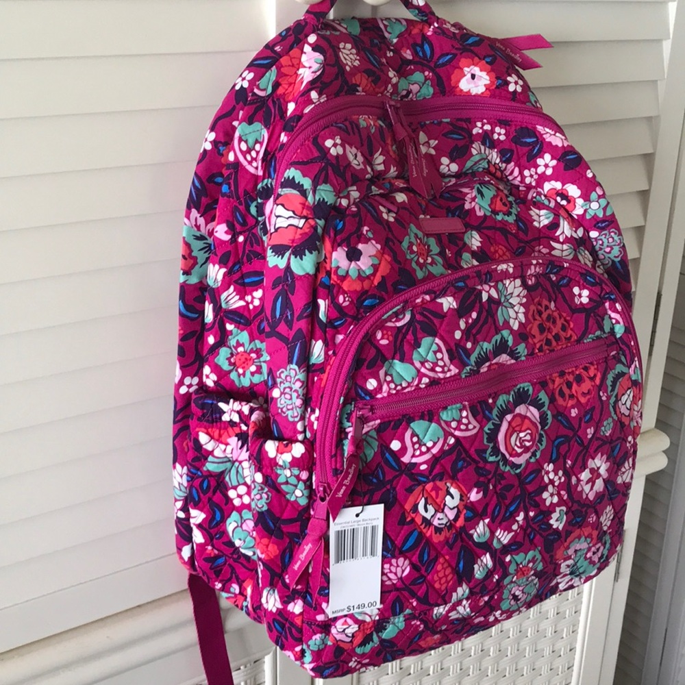 Vera Bradley Bloom Berry XL LARGE Backpack NWT - Picture 4 of 8